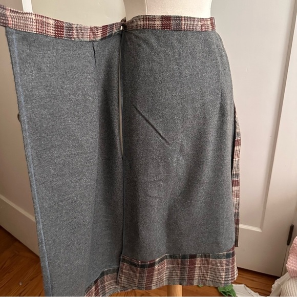 Vintage Artisan Wool Wrap Skirt by Rose Path Designs Woven Plaid Cottagecore S - Picture 8 of 14